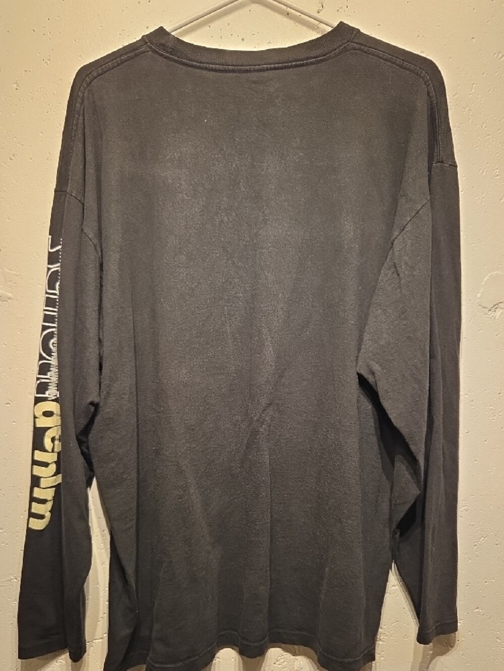 Vintage 2000's Schott NYC Black Long Sleeve Graphic T-Shirt (Large) - Picture 5 of 5